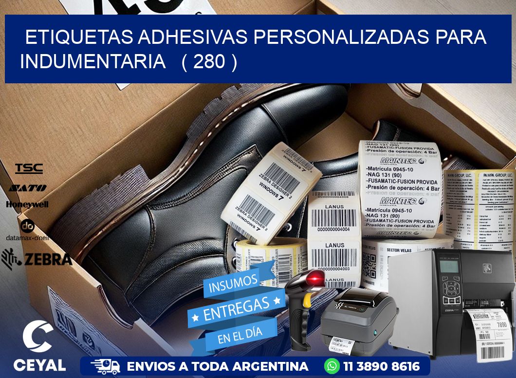 ETIQUETAS ADHESIVAS PERSONALIZADAS PARA INDUMENTARIA   ( 280 )