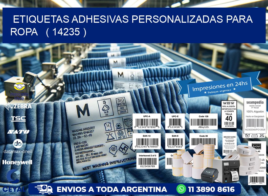 ETIQUETAS ADHESIVAS PERSONALIZADAS PARA ROPA   ( 14235 )