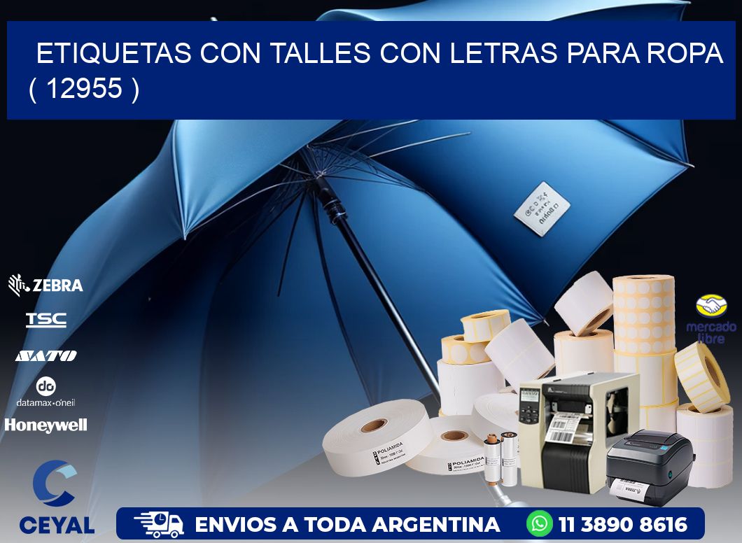 ETIQUETAS CON TALLES CON LETRAS PARA ROPA   ( 12955 )