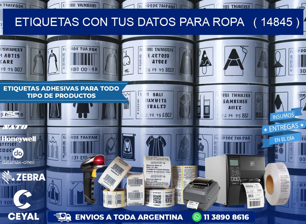 ETIQUETAS CON TUS DATOS PARA ROPA   ( 14845 )