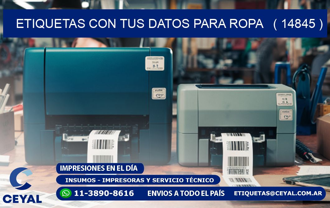 ETIQUETAS CON TUS DATOS PARA ROPA   ( 14845 )