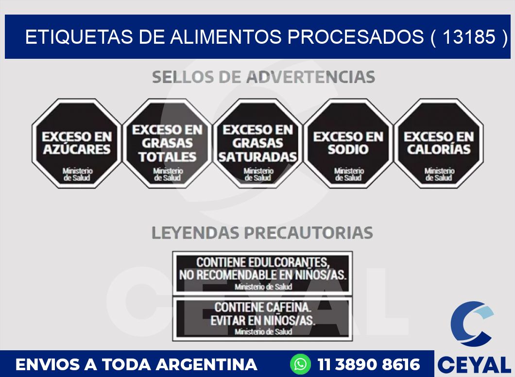 ETIQUETAS DE ALIMENTOS PROCESADOS ( 13185 )
