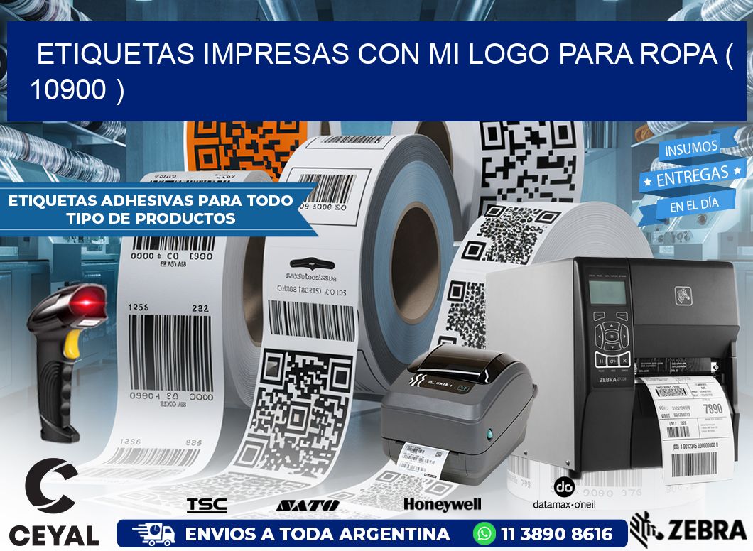 ETIQUETAS IMPRESAS CON MI LOGO PARA ROPA ( 10900 )