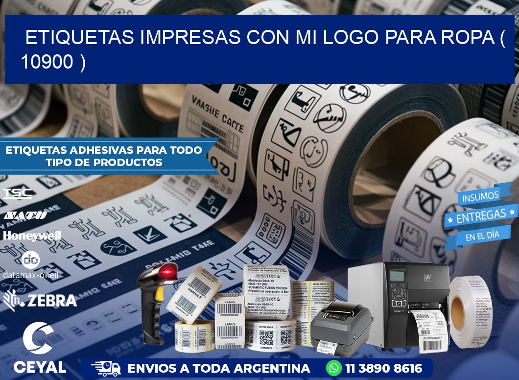 ETIQUETAS IMPRESAS CON MI LOGO PARA ROPA ( 10900 )
