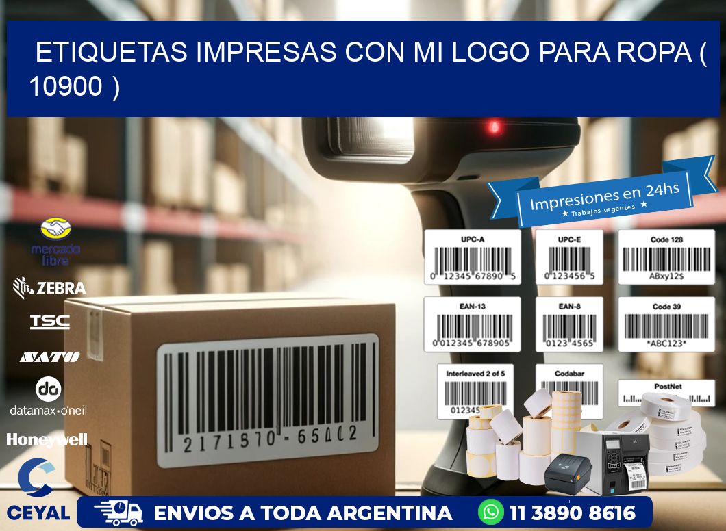 ETIQUETAS IMPRESAS CON MI LOGO PARA ROPA ( 10900 )