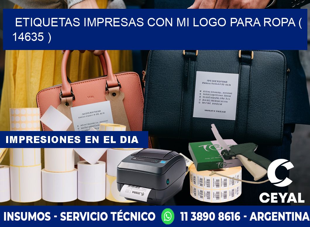 ETIQUETAS IMPRESAS CON MI LOGO PARA ROPA ( 14635 )