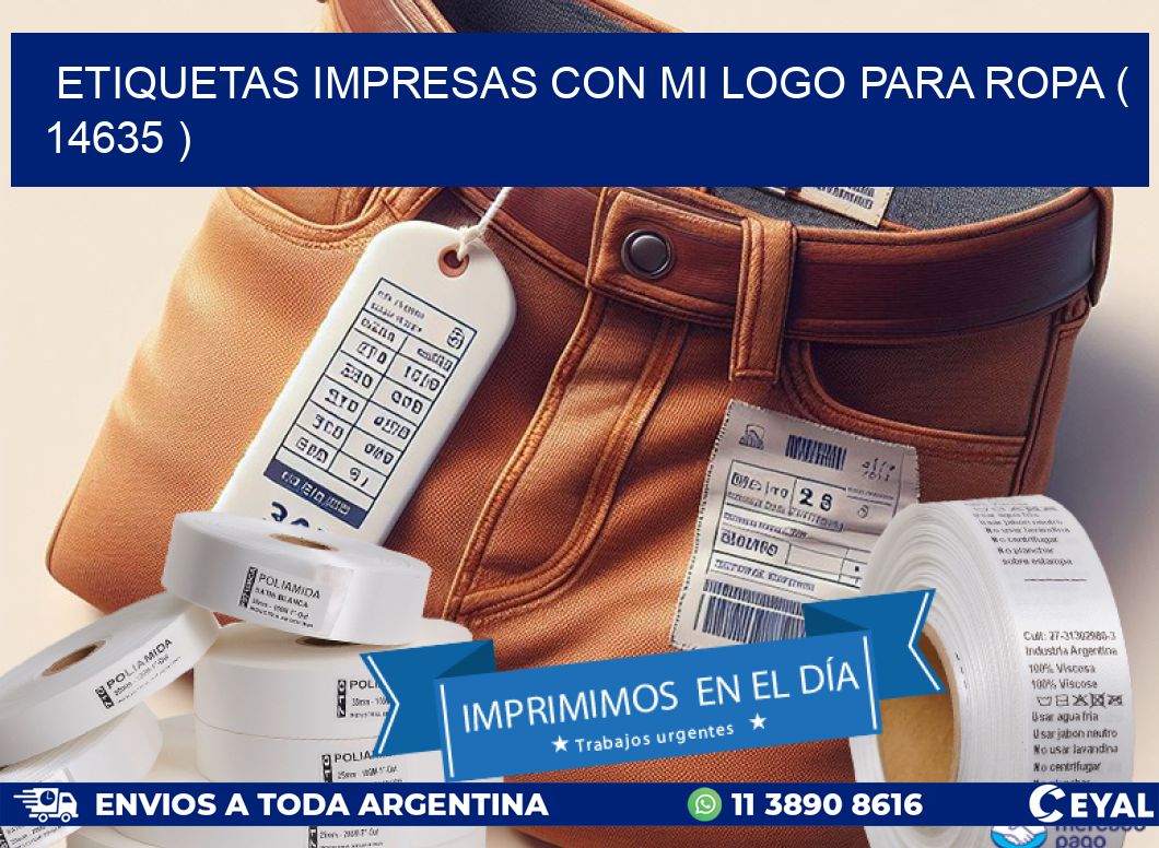 ETIQUETAS IMPRESAS CON MI LOGO PARA ROPA ( 14635 )