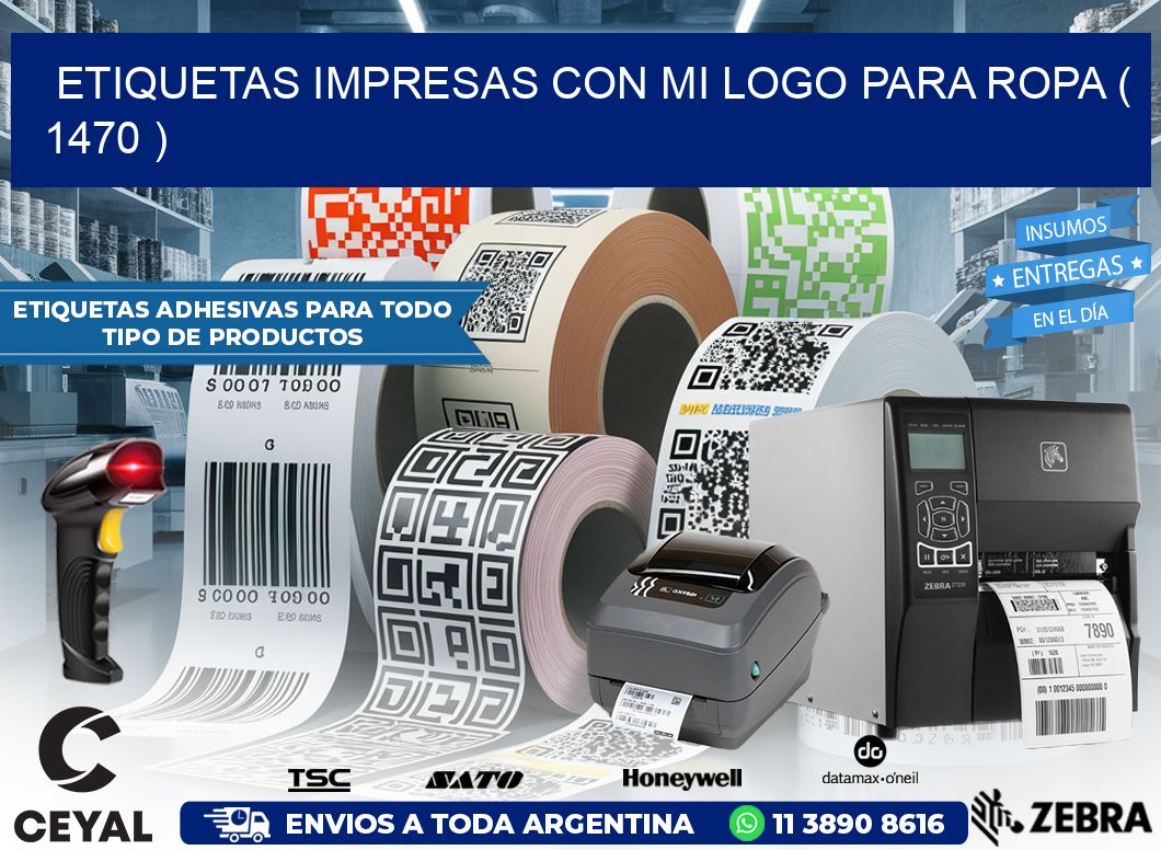 ETIQUETAS IMPRESAS CON MI LOGO PARA ROPA ( 1470 )