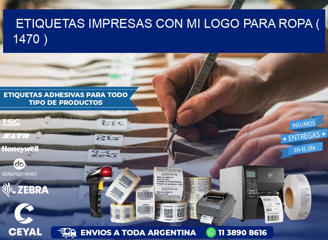 ETIQUETAS IMPRESAS CON MI LOGO PARA ROPA ( 1470 )