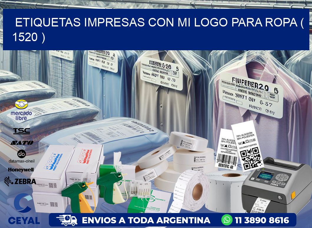ETIQUETAS IMPRESAS CON MI LOGO PARA ROPA ( 1520 )