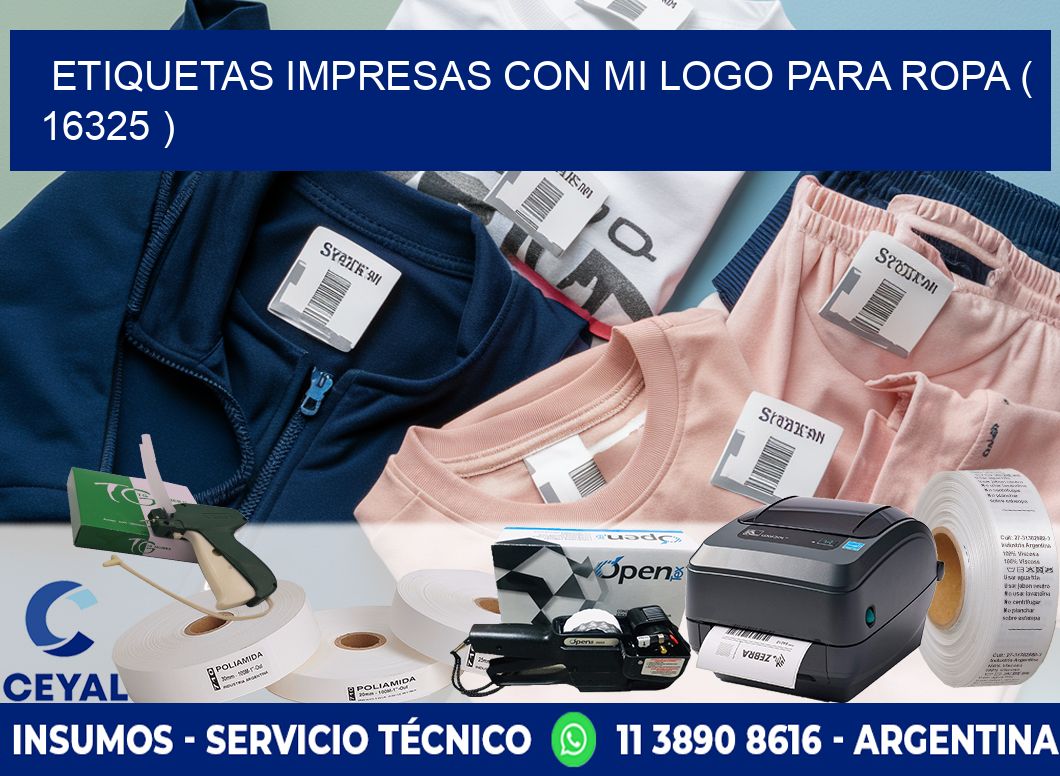ETIQUETAS IMPRESAS CON MI LOGO PARA ROPA ( 16325 )