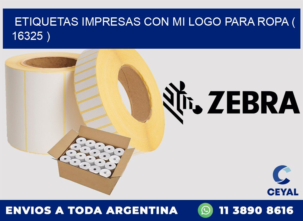 ETIQUETAS IMPRESAS CON MI LOGO PARA ROPA ( 16325 )