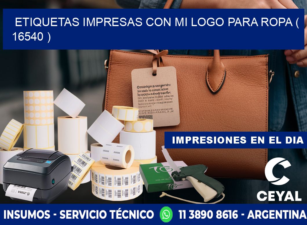 ETIQUETAS IMPRESAS CON MI LOGO PARA ROPA ( 16540 )