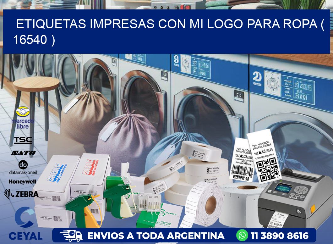 ETIQUETAS IMPRESAS CON MI LOGO PARA ROPA ( 16540 )