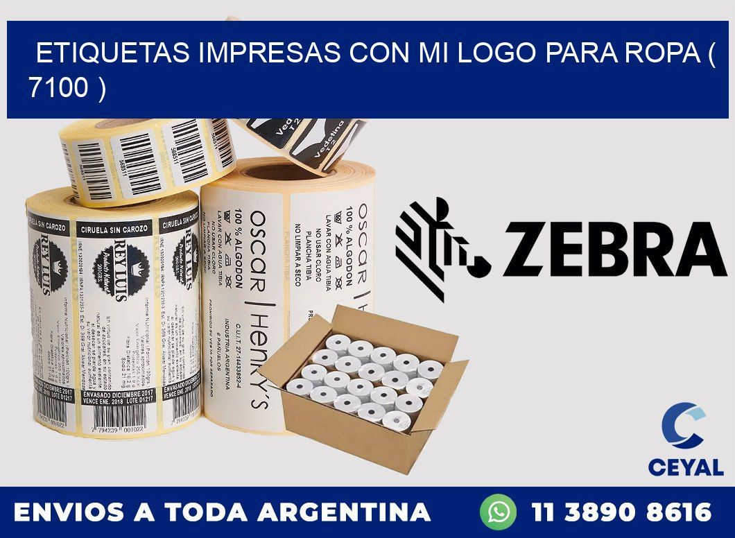 ETIQUETAS IMPRESAS CON MI LOGO PARA ROPA ( 7100 )