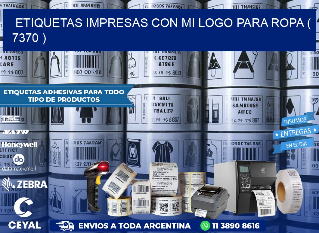 ETIQUETAS IMPRESAS CON MI LOGO PARA ROPA ( 7370 )