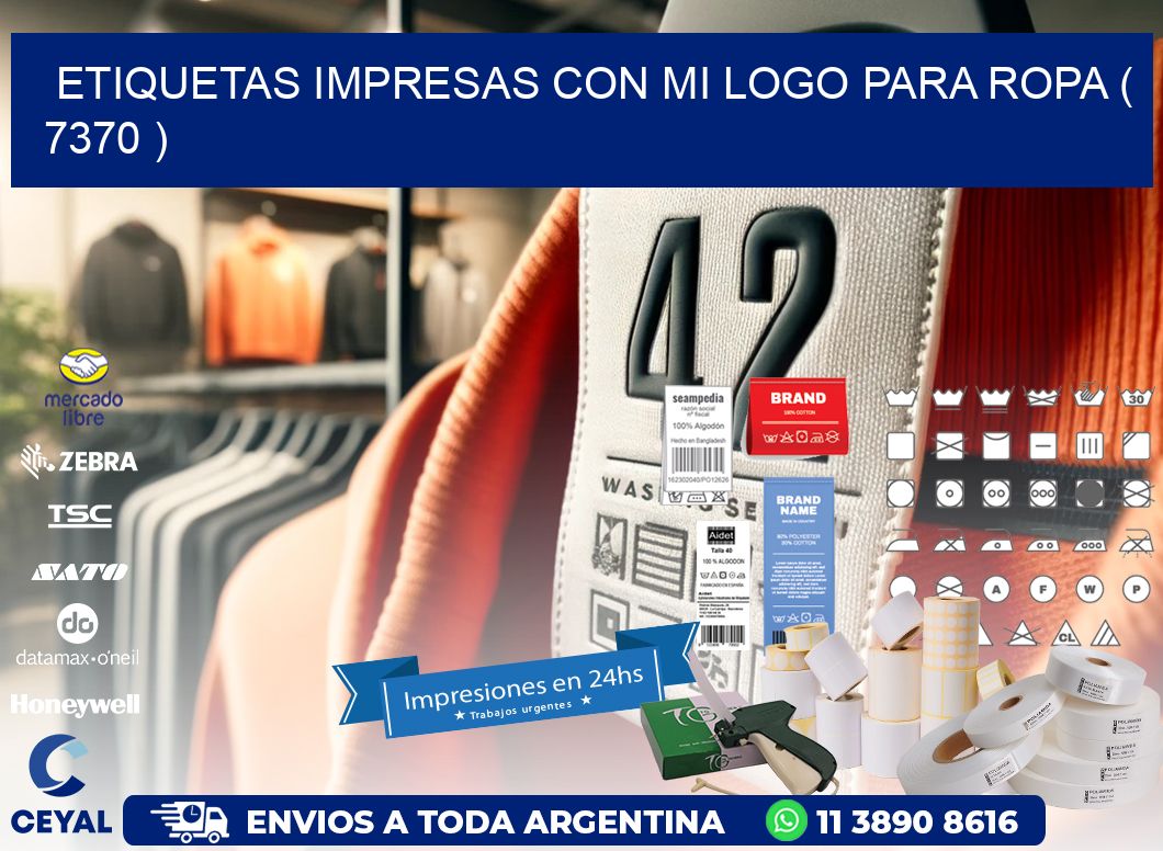 ETIQUETAS IMPRESAS CON MI LOGO PARA ROPA ( 7370 )