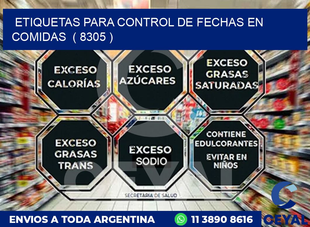ETIQUETAS PARA CONTROL DE FECHAS EN COMIDAS  ( 8305 )