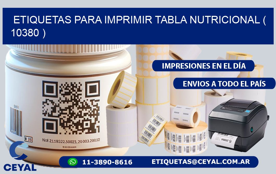 ETIQUETAS PARA IMPRIMIR TABLA NUTRICIONAL ( 10380 )