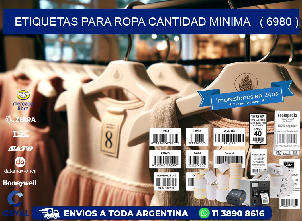 ETIQUETAS PARA ROPA CANTIDAD MINIMA   ( 6980 )