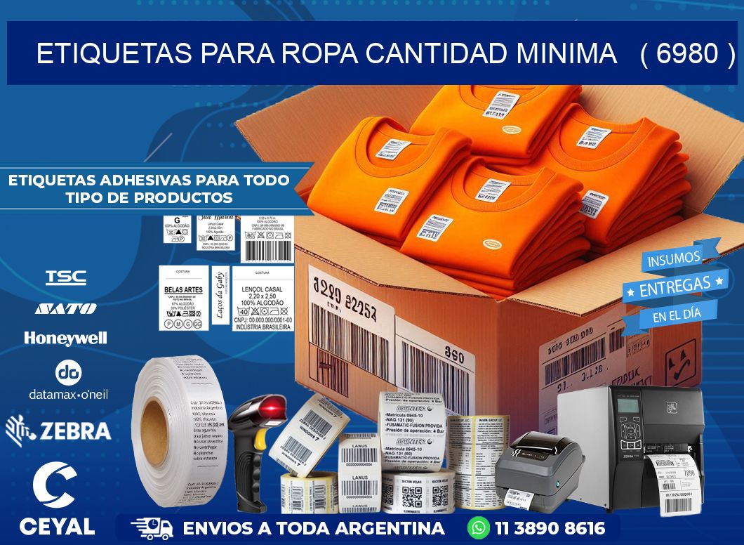 ETIQUETAS PARA ROPA CANTIDAD MINIMA   ( 6980 )