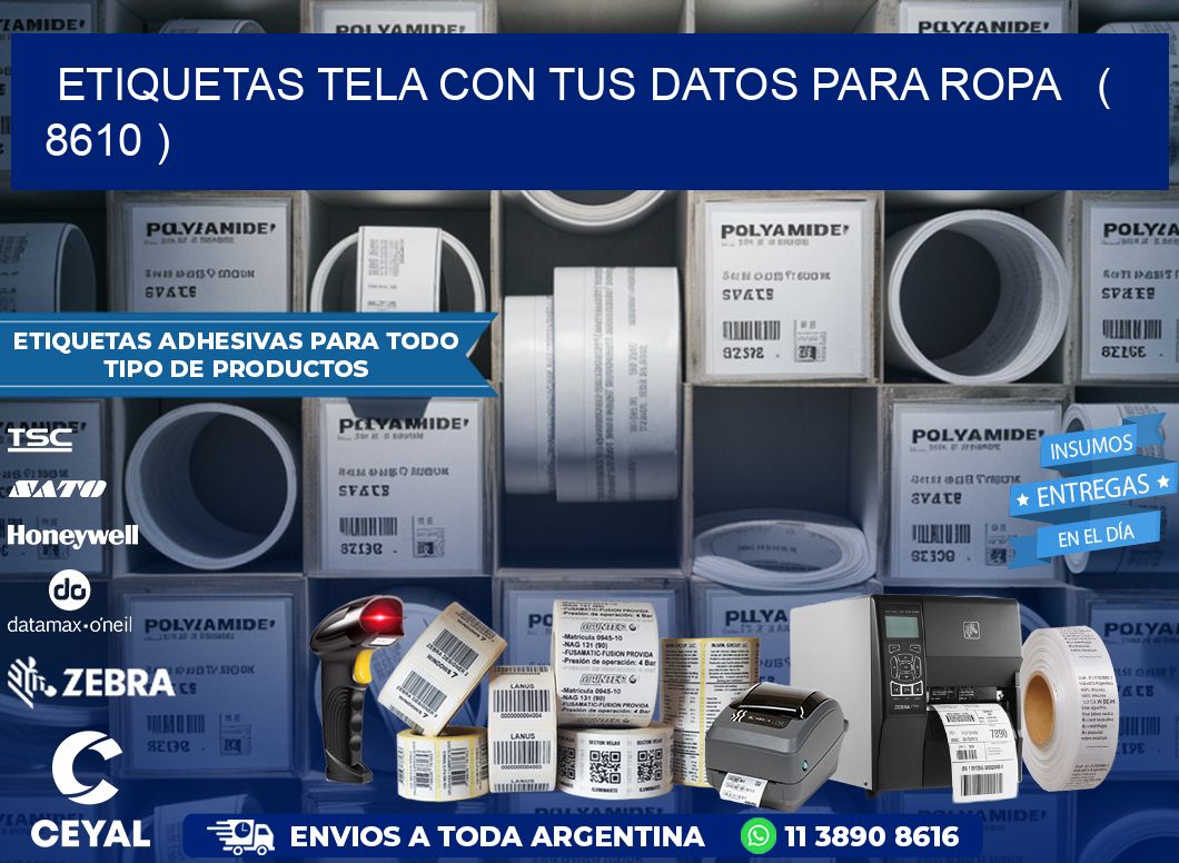 ETIQUETAS TELA CON TUS DATOS PARA ROPA   ( 8610 )