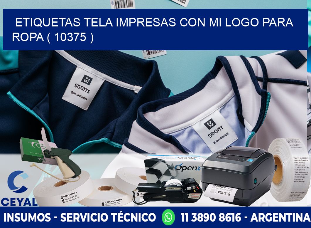 ETIQUETAS TELA IMPRESAS CON MI LOGO PARA ROPA ( 10375 )