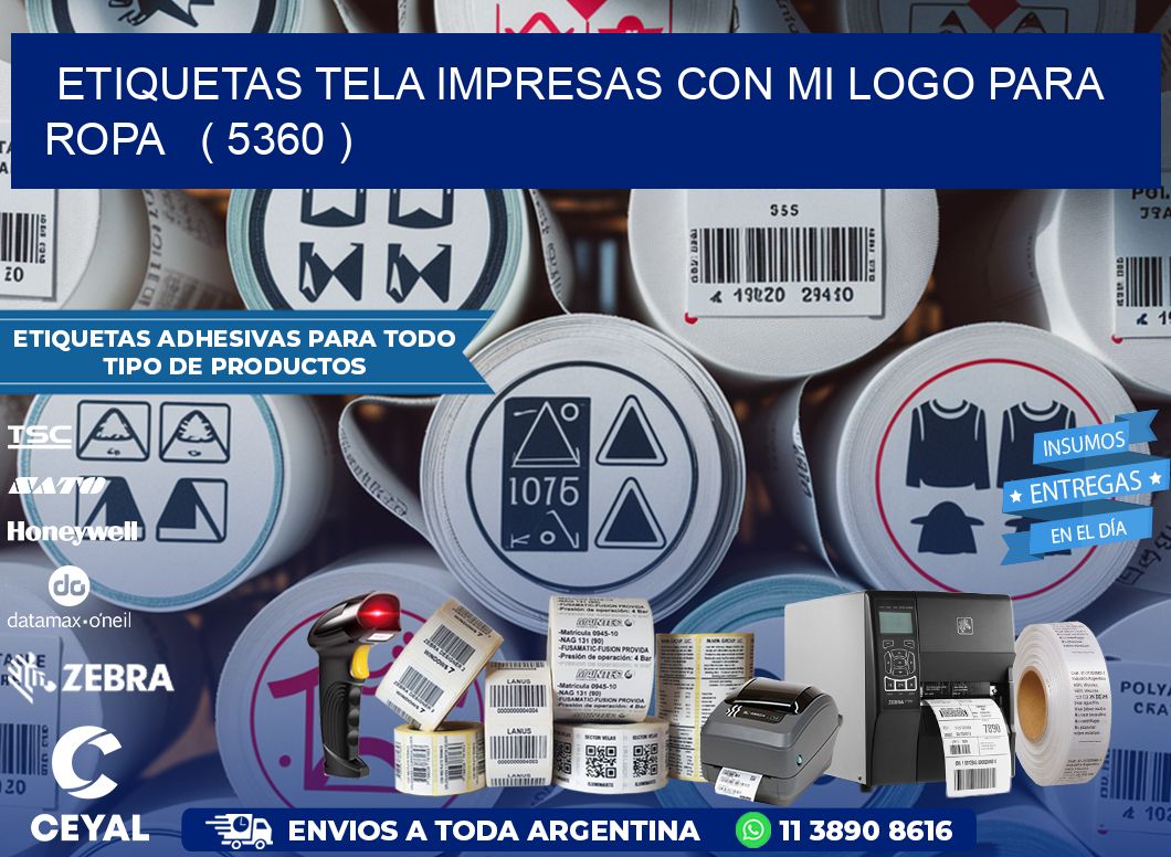 ETIQUETAS TELA IMPRESAS CON MI LOGO PARA ROPA   ( 5360 )