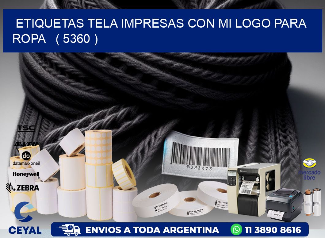 ETIQUETAS TELA IMPRESAS CON MI LOGO PARA ROPA   ( 5360 )