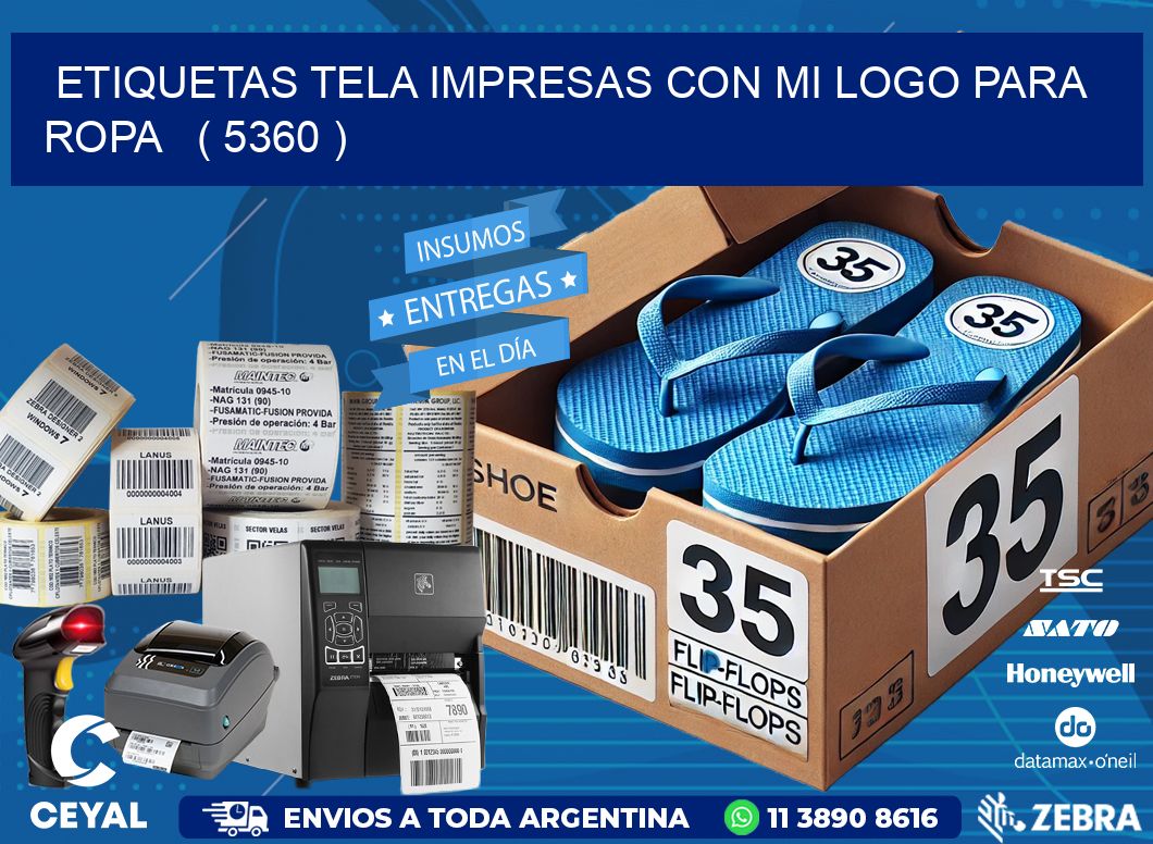 ETIQUETAS TELA IMPRESAS CON MI LOGO PARA ROPA   ( 5360 )