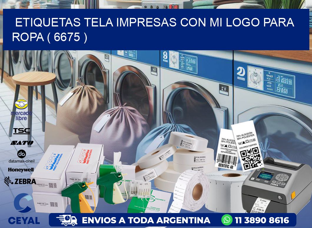 ETIQUETAS TELA IMPRESAS CON MI LOGO PARA ROPA ( 6675 )