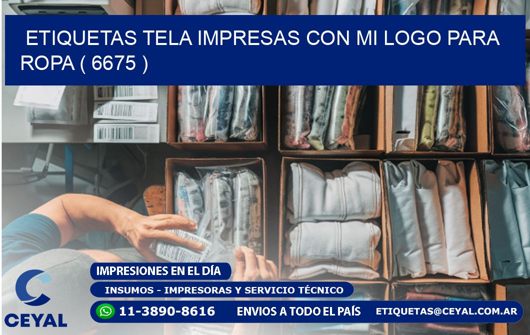 ETIQUETAS TELA IMPRESAS CON MI LOGO PARA ROPA ( 6675 )