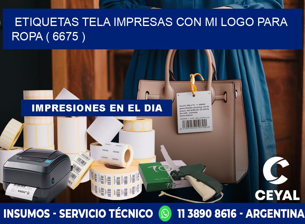 ETIQUETAS TELA IMPRESAS CON MI LOGO PARA ROPA ( 6675 )