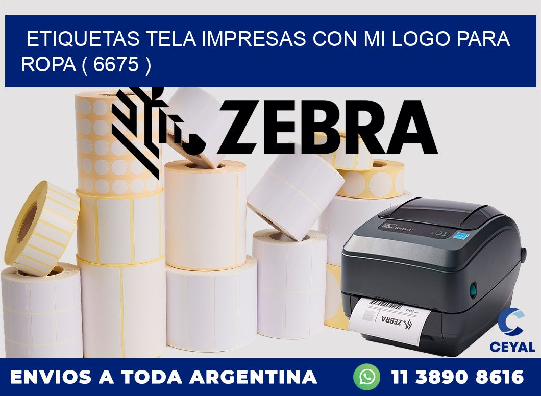 ETIQUETAS TELA IMPRESAS CON MI LOGO PARA ROPA ( 6675 )