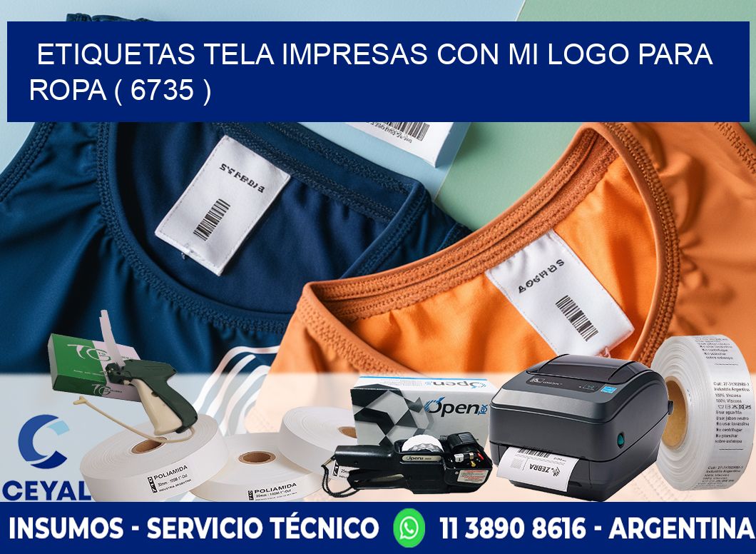 ETIQUETAS TELA IMPRESAS CON MI LOGO PARA ROPA ( 6735 )
