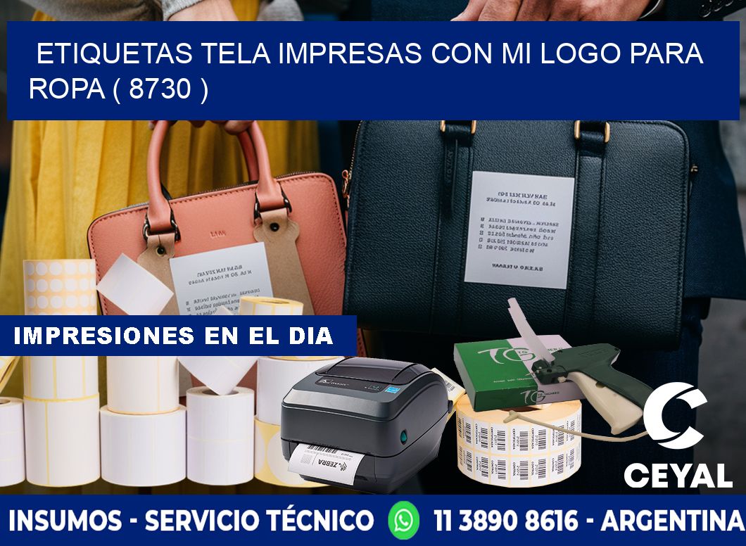 ETIQUETAS TELA IMPRESAS CON MI LOGO PARA ROPA ( 8730 )