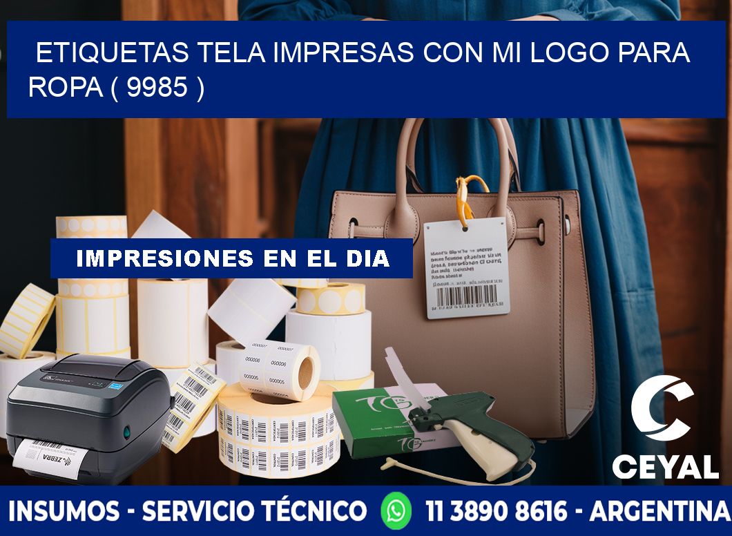 ETIQUETAS TELA IMPRESAS CON MI LOGO PARA ROPA ( 9985 )