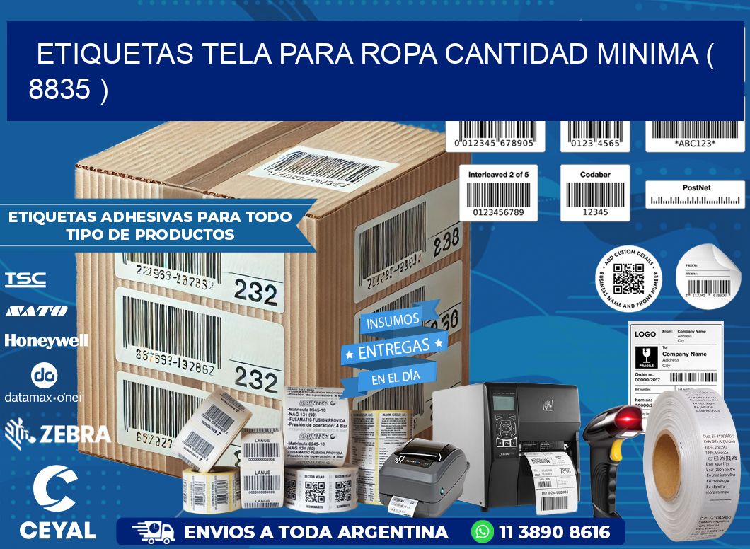 ETIQUETAS TELA PARA ROPA CANTIDAD MINIMA ( 8835 )