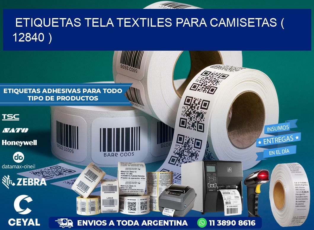 ETIQUETAS TELA TEXTILES PARA CAMISETAS ( 12840 )