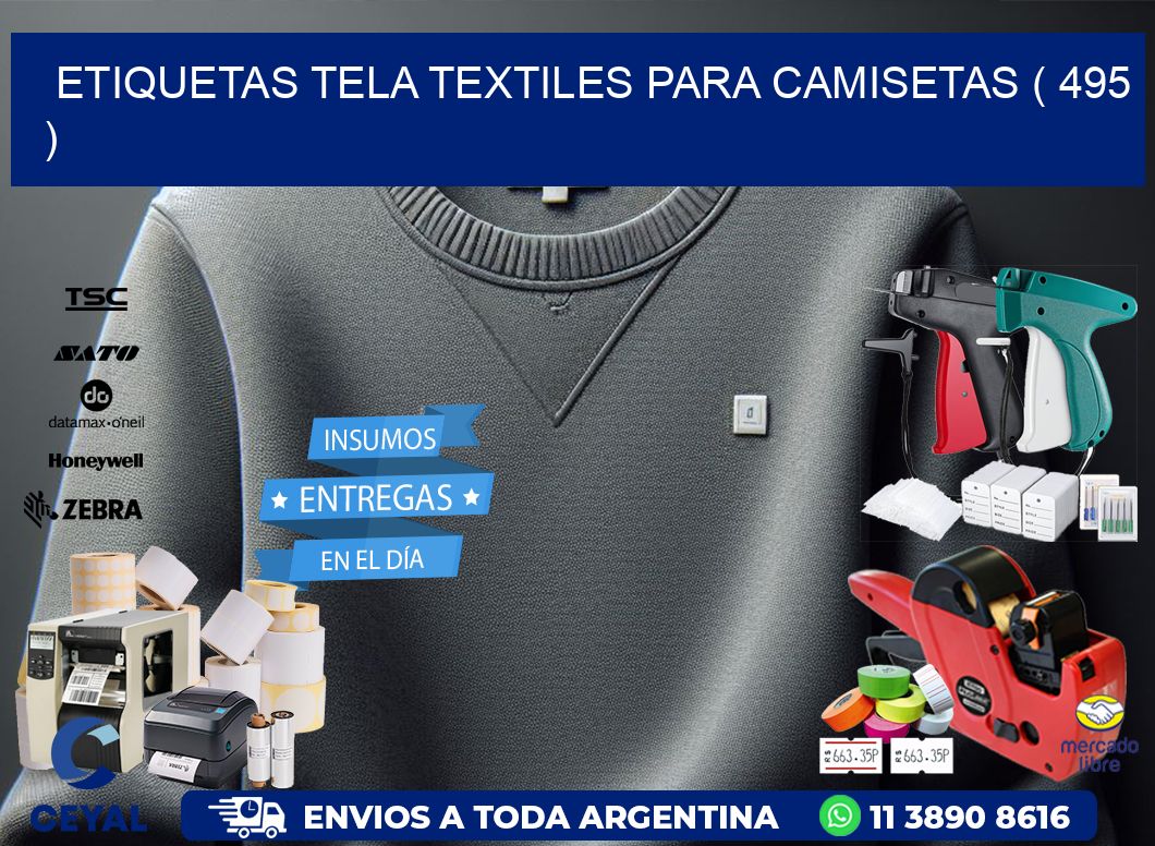 ETIQUETAS TELA TEXTILES PARA CAMISETAS ( 495 )