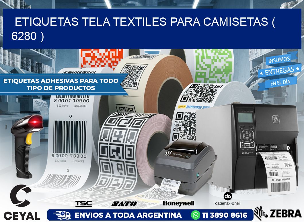 ETIQUETAS TELA TEXTILES PARA CAMISETAS ( 6280 )
