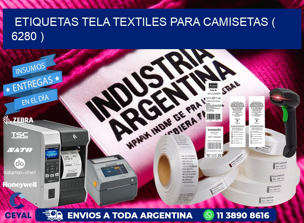ETIQUETAS TELA TEXTILES PARA CAMISETAS ( 6280 )