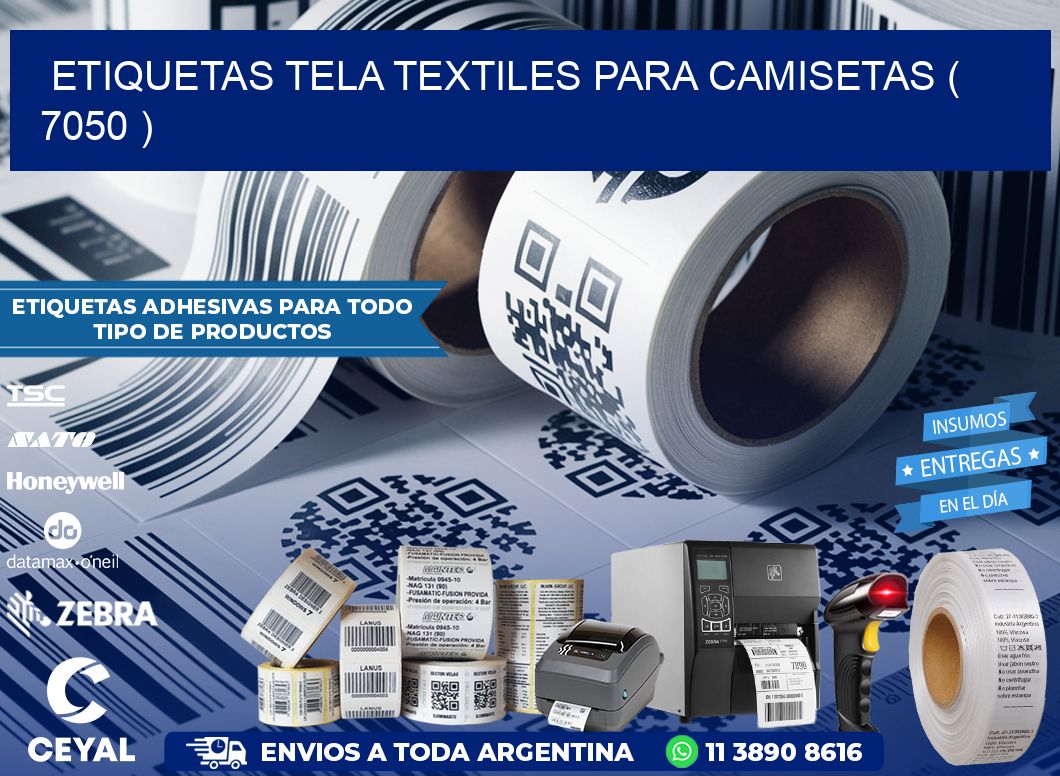 ETIQUETAS TELA TEXTILES PARA CAMISETAS ( 7050 )