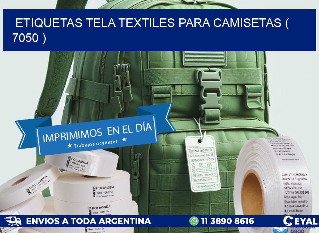 ETIQUETAS TELA TEXTILES PARA CAMISETAS ( 7050 )