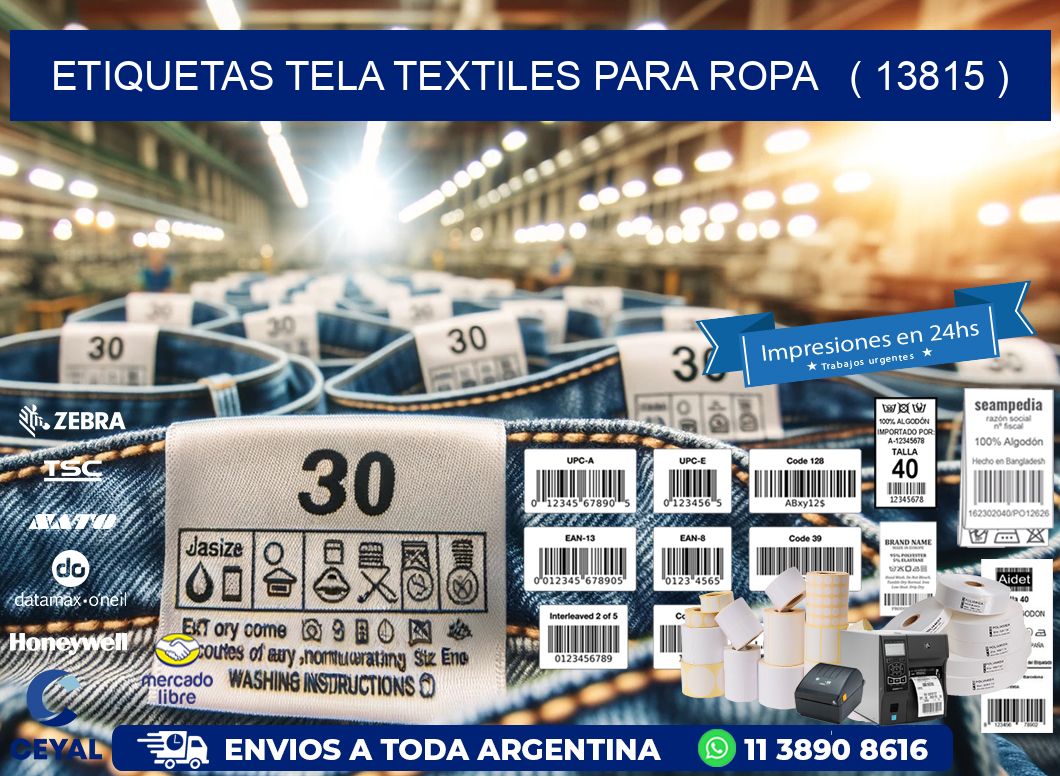 ETIQUETAS TELA TEXTILES PARA ROPA   ( 13815 )