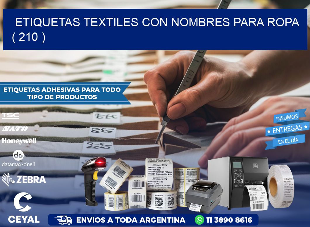 ETIQUETAS TEXTILES CON NOMBRES PARA ROPA   ( 210 )