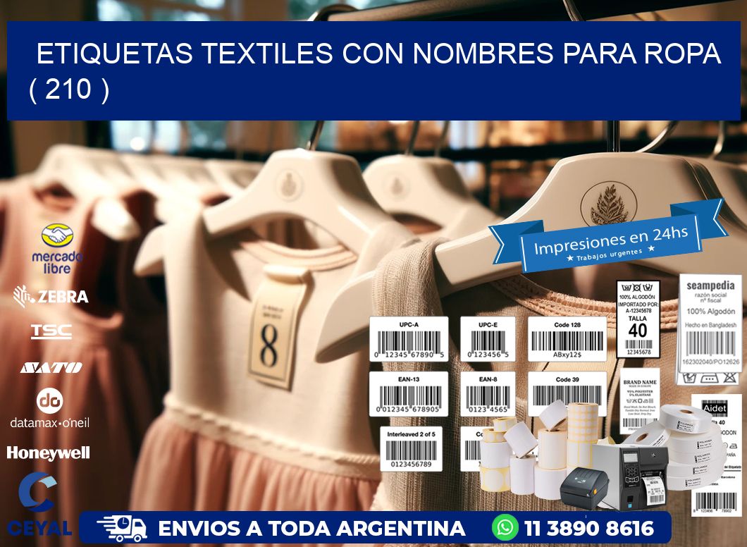 ETIQUETAS TEXTILES CON NOMBRES PARA ROPA   ( 210 )