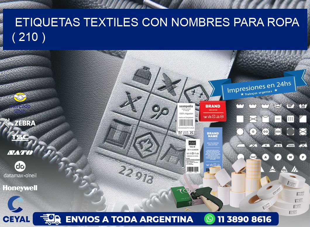 ETIQUETAS TEXTILES CON NOMBRES PARA ROPA   ( 210 )