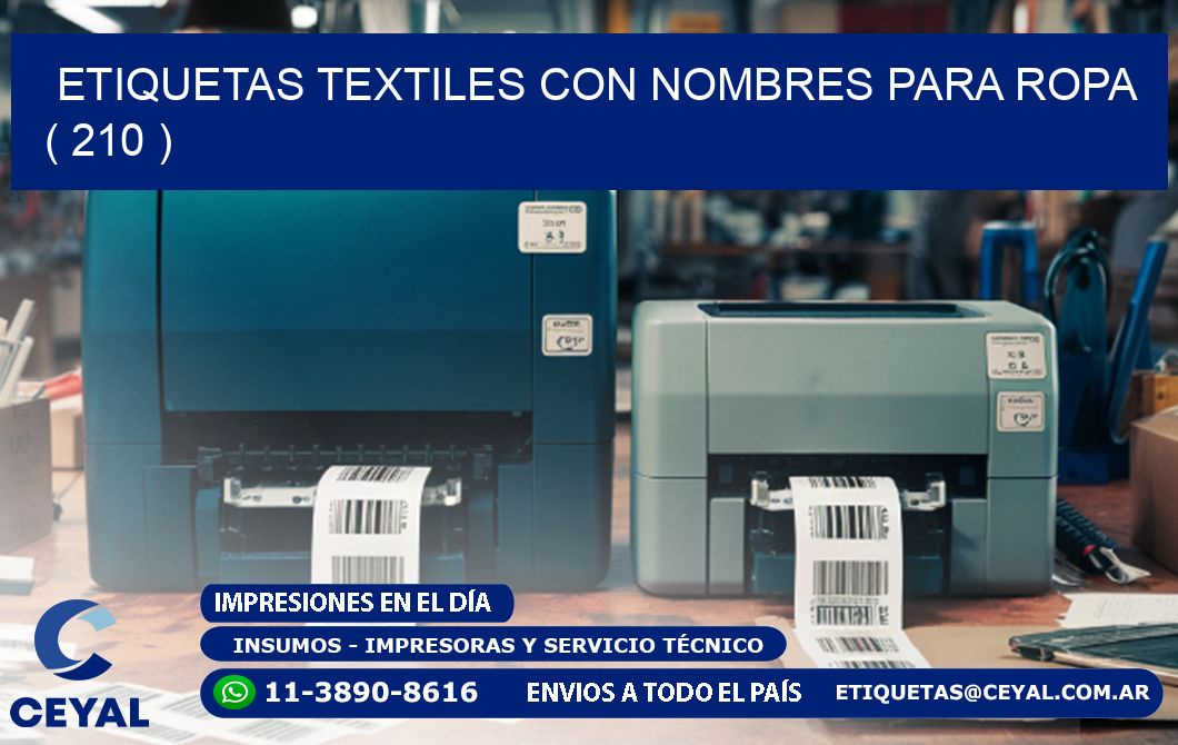 ETIQUETAS TEXTILES CON NOMBRES PARA ROPA   ( 210 )