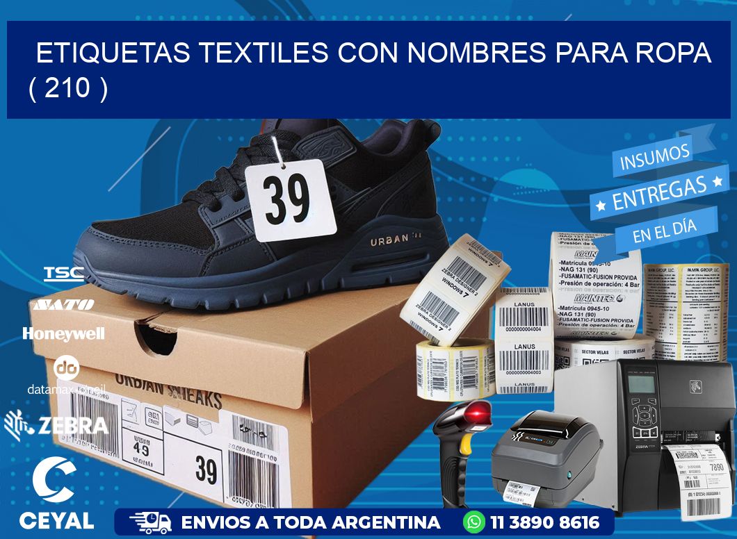 ETIQUETAS TEXTILES CON NOMBRES PARA ROPA   ( 210 )